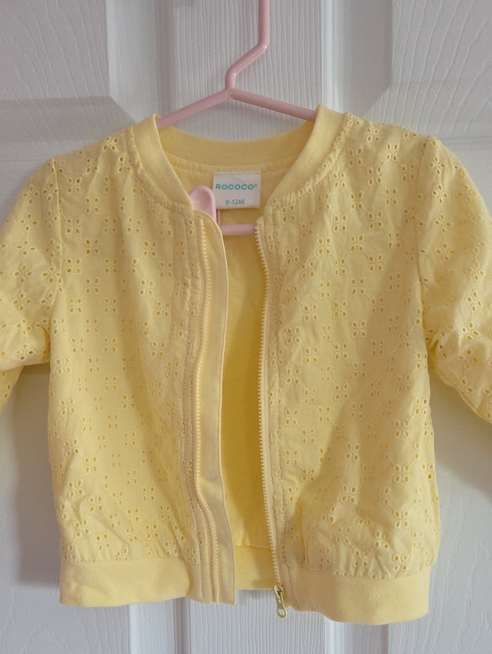 Rococo Yellow Eyelet Baby Jacket